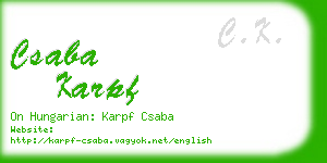 csaba karpf business card